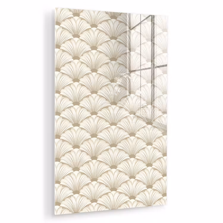 Glas schilderij - Klassiek - Art - Beige — 1