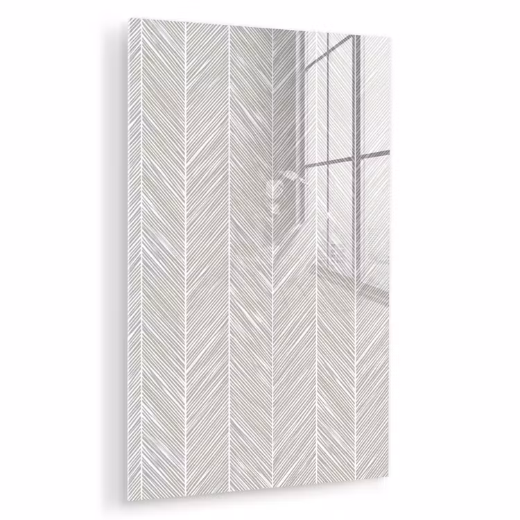 Glas schilderij - Klassiek - Visgraat - Grijs — 1