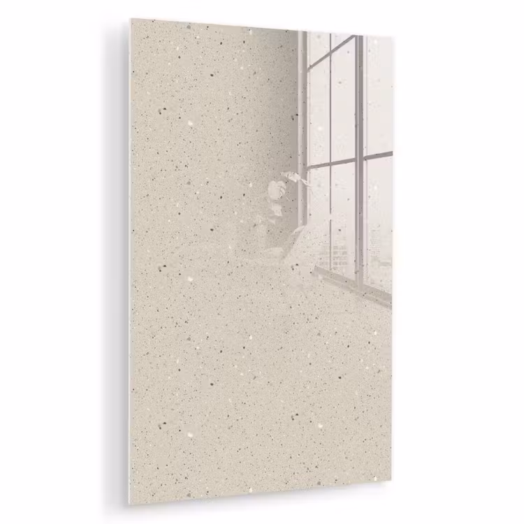 Glas schilderij - Lichtbeige - Terrazzo - Grijs — 1