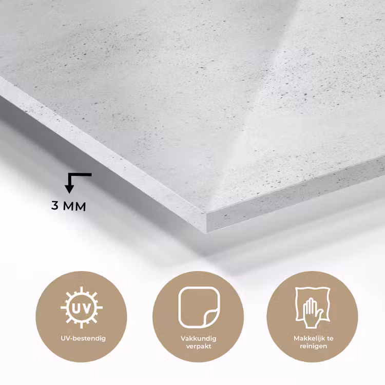 Glas schilderij - Lichtgrijs - Betonstructuur - Subtiel — 3