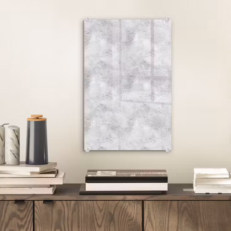 Glas schilderij - Lichtgrijs - Ruw - Subtiel — 2