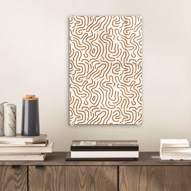 Glas schilderij - Minimalistisch - Patroon - Terracotta — 2