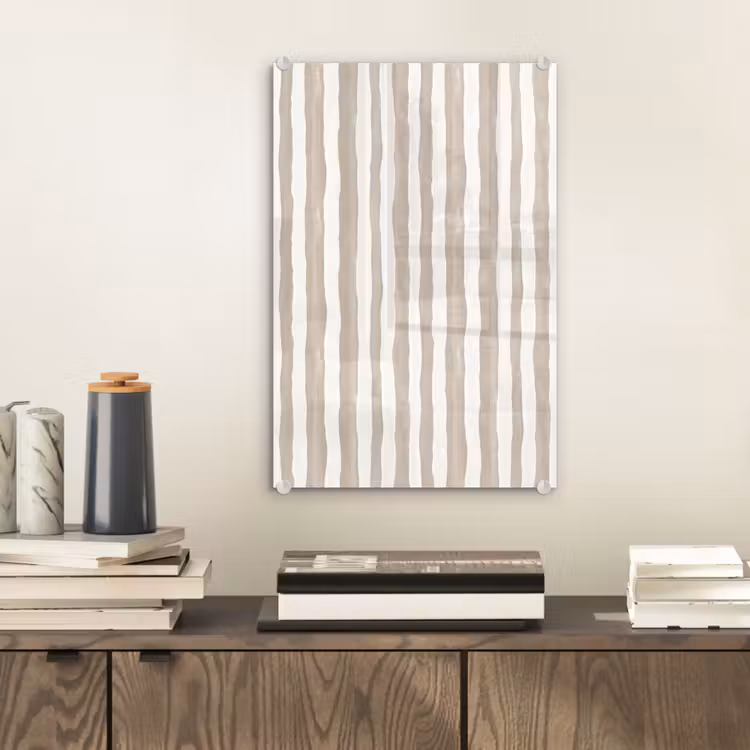 Glas schilderij - Minimalistisch - Strepen - Beige — 2