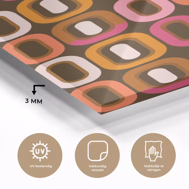 Glas schilderij - Modern - Retro - Kleurrijk — 3