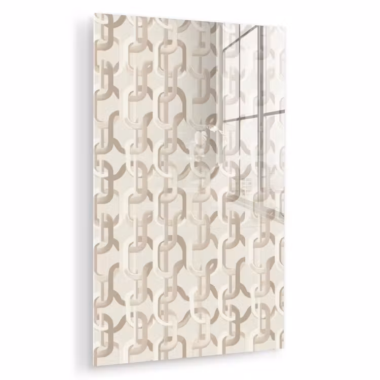 Glas schilderij - Motief - Abstract - Beige — 1