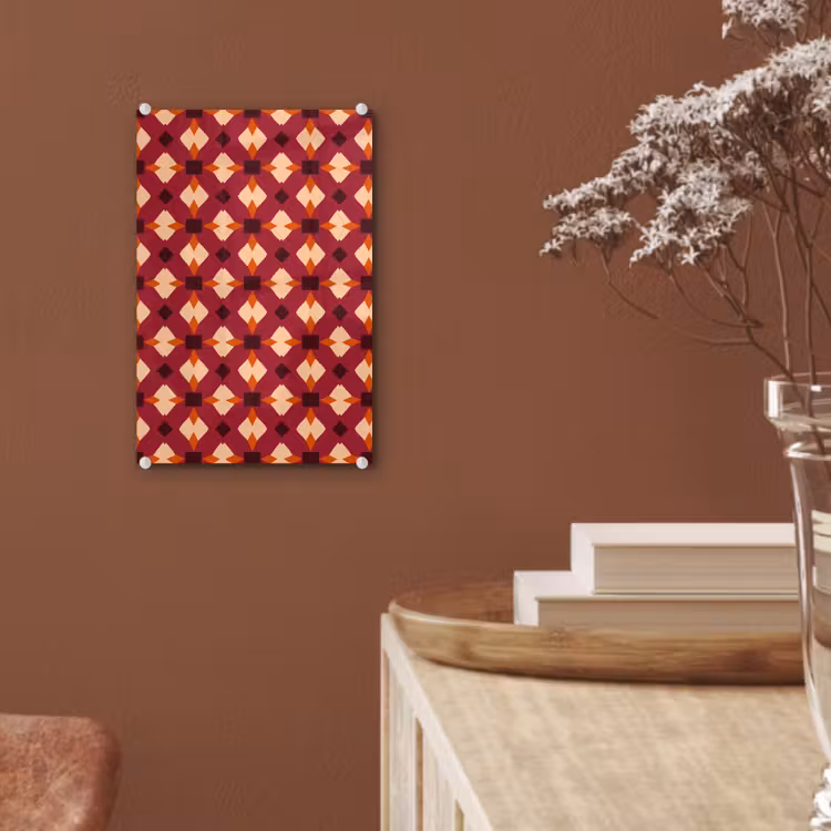 Glas schilderij - Retro - Patroon - Kleurrijk — 6