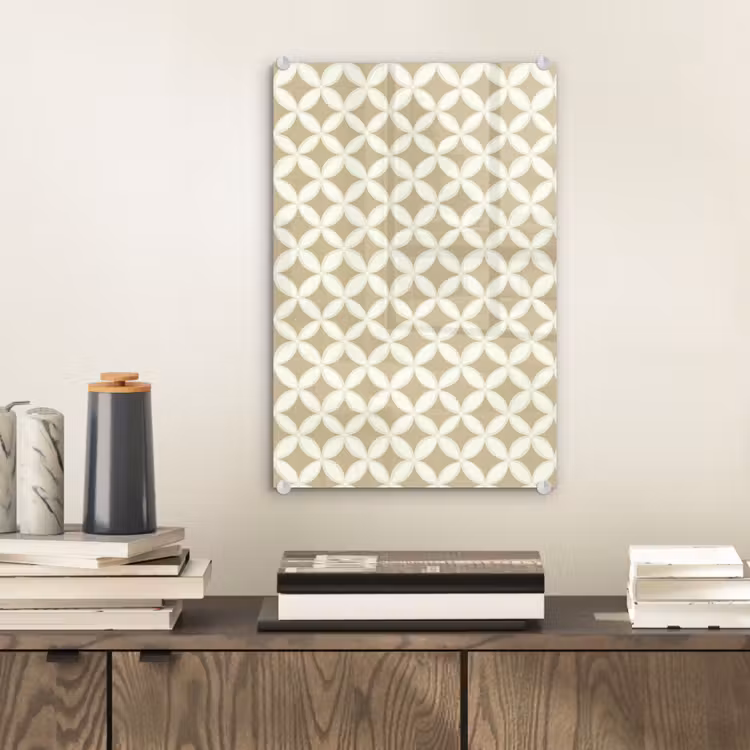 Glas schilderij - Symmetrisch - Motief - Beige — 2
