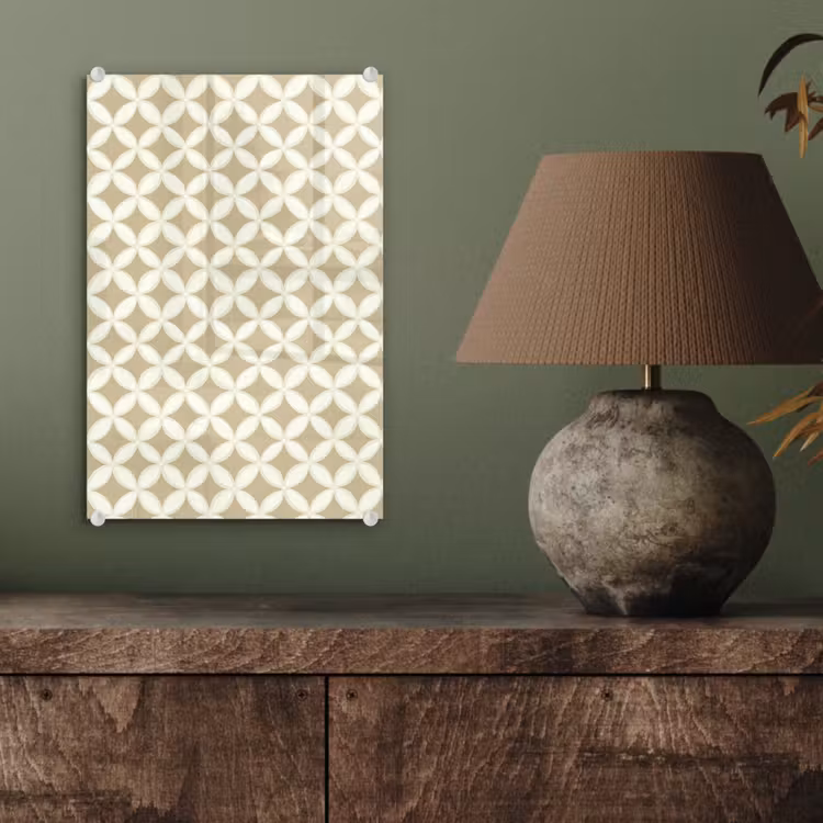 Glas schilderij - Symmetrisch - Motief - Beige — 4
