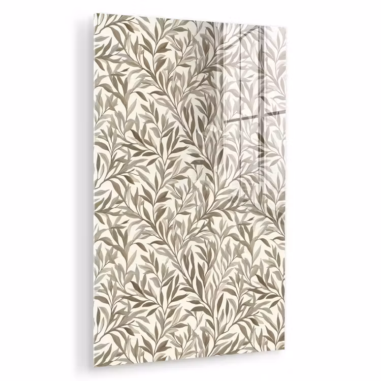 Glas schilderij - Takken - Botanisch - Taupe — 1