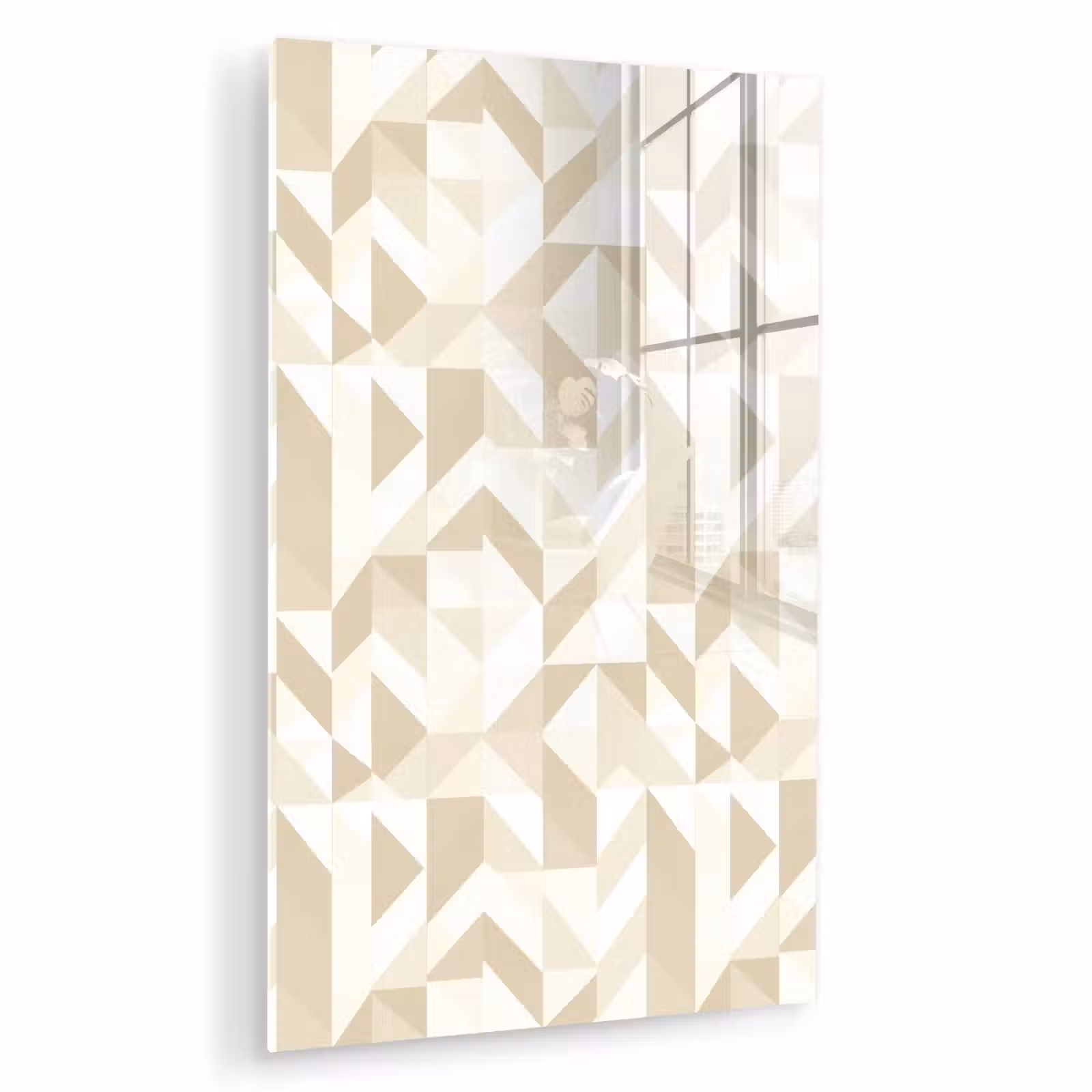 Glas schilderij - Modern - Abstract - Beige — 1