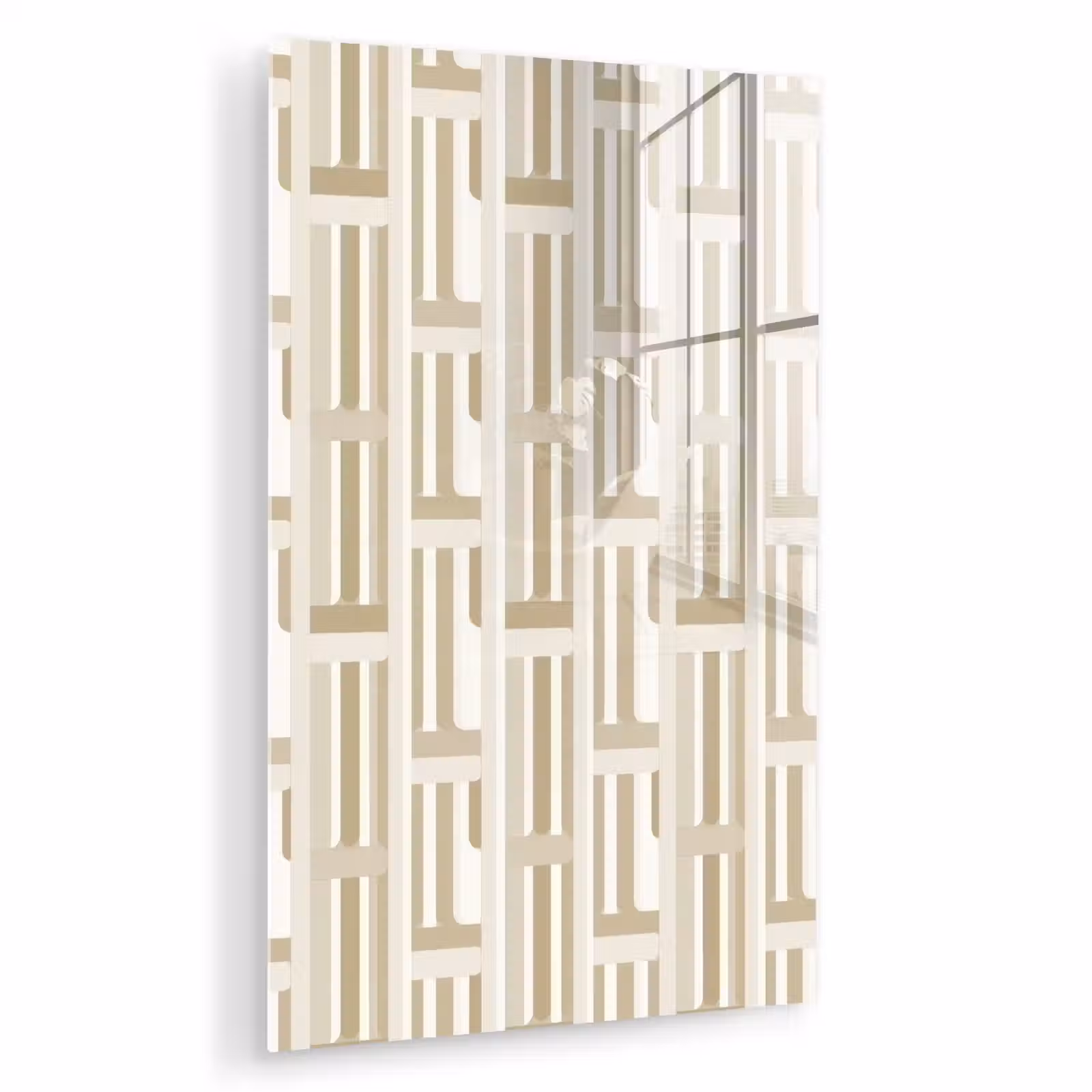 Glas schilderij - Modern - Geometrisch - Beige — 1