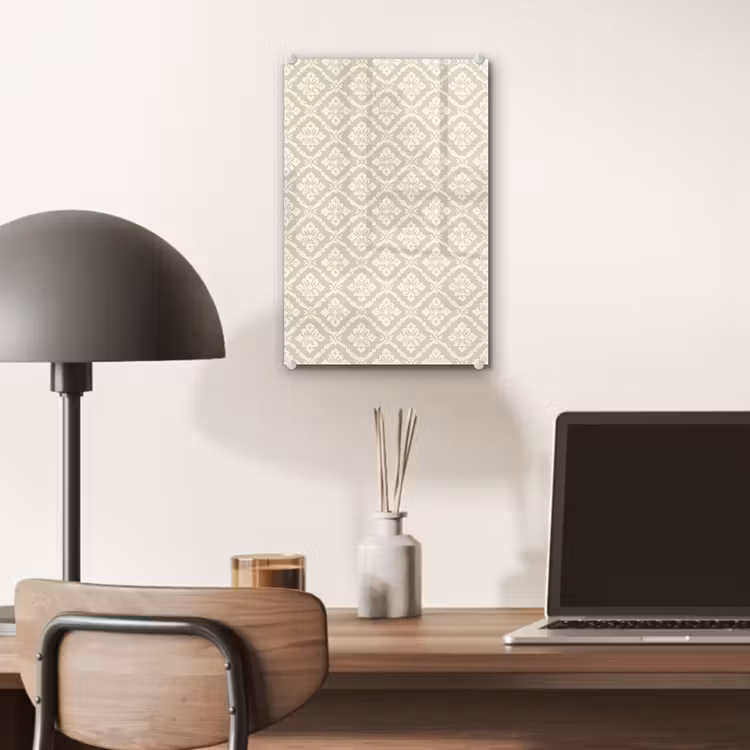 Glas schilderij - Floraal - Ornament - Beige — 7