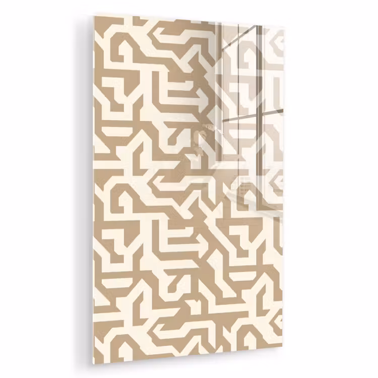Glas schilderij - Modern - Abstract - Beige — 1