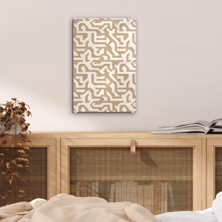 Glas schilderij - Modern - Abstract - Beige — 5