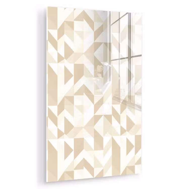Glas schilderij - Modern - Abstract - Beige — 1