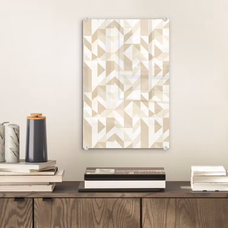 Glas schilderij - Modern - Abstract - Beige — 2