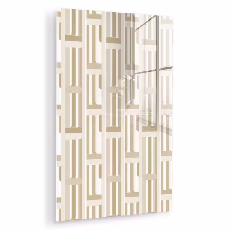 Glas schilderij - Modern - Geometrisch - Beige — 1