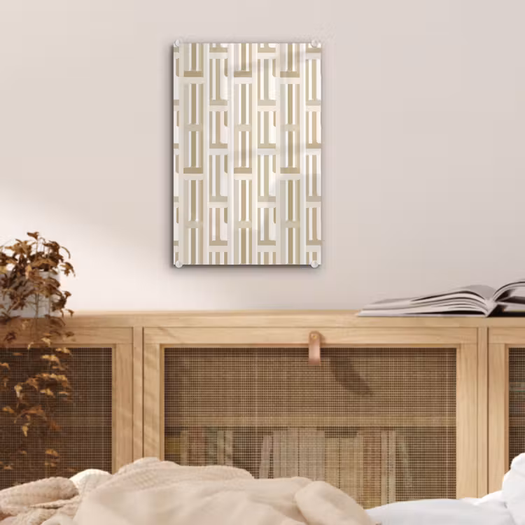 Glas schilderij - Modern - Geometrisch - Beige — 5