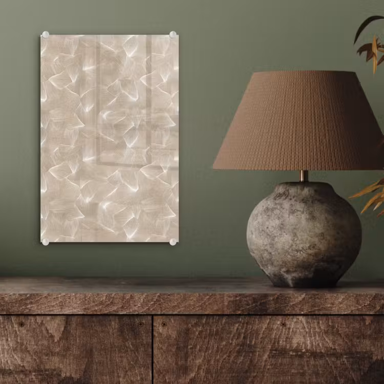 Glas schilderij - Organisch - Textuur - Beige — 4