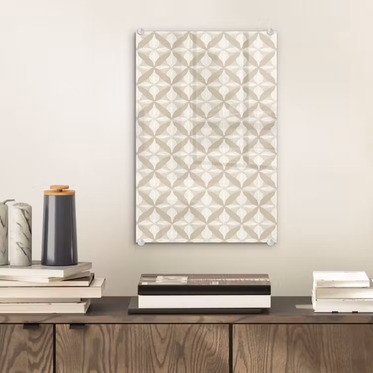Glas schilderij - Patroon - Klassiek - Beige — 2