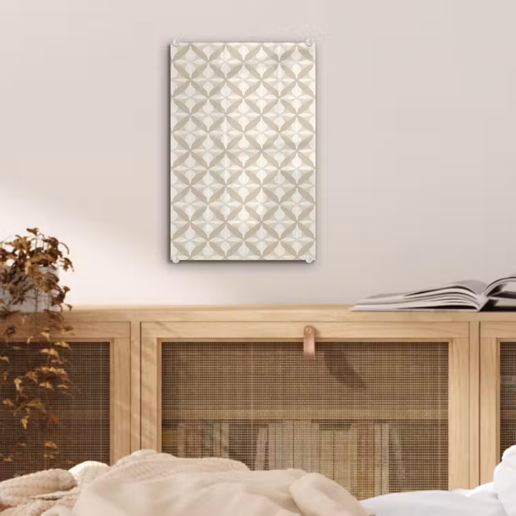 Glas schilderij - Patroon - Klassiek - Beige — 5