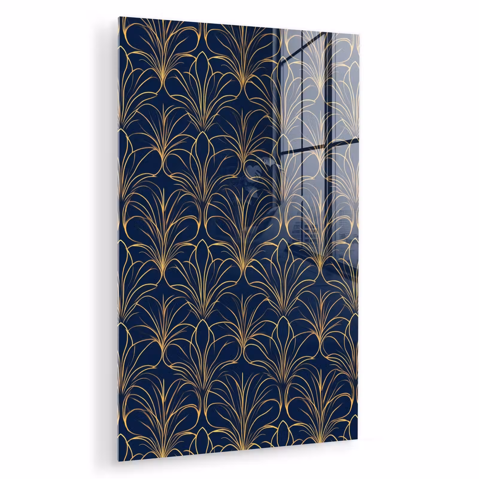Glas schilderij - Deco - Waaier - Blauw — 1