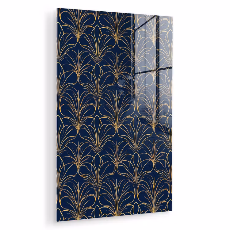 Glas schilderij - Deco - Waaier - Blauw — 1