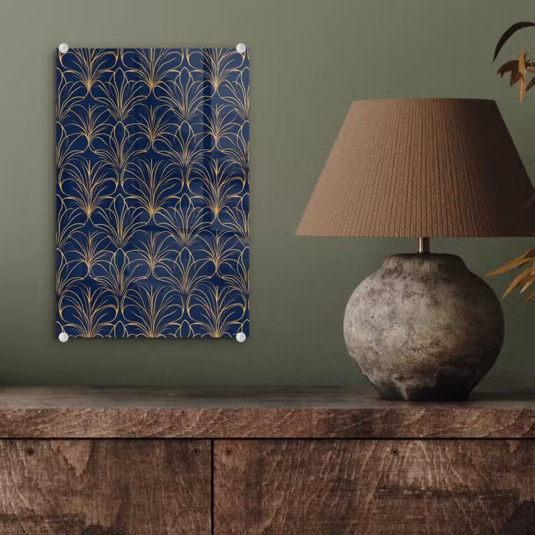 Glas schilderij - Deco - Waaier - Blauw — 4