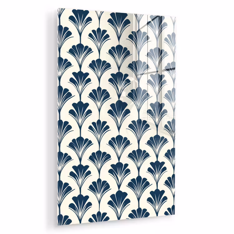 Glas schilderij - Klassiek - Motief - Blauw — 1