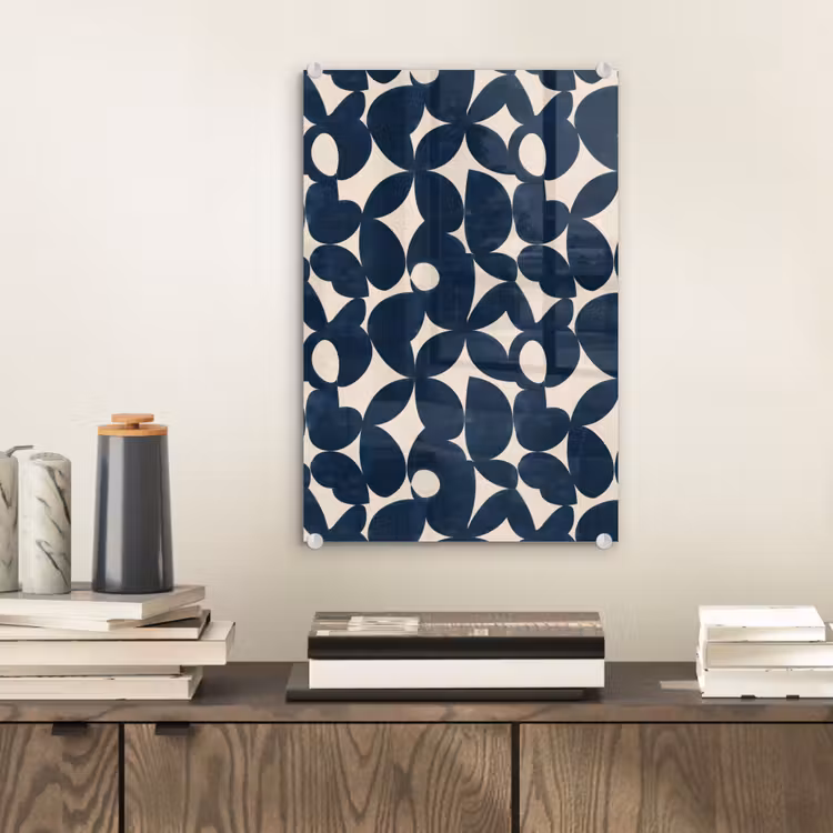 Glas schilderij - Modern - Geometrisch - Blauw — 2