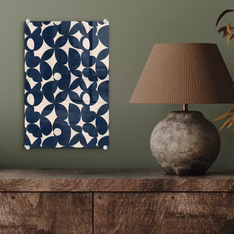 Glas schilderij - Modern - Geometrisch - Blauw — 4