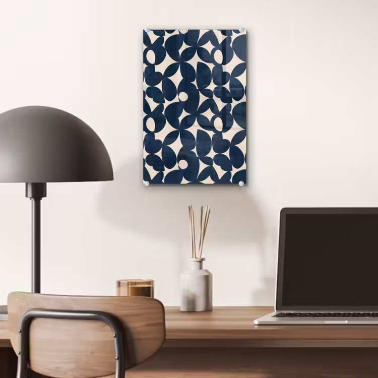 Glas schilderij - Modern - Geometrisch - Blauw — 7
