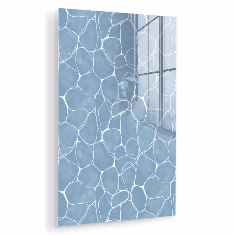 Glas schilderij - Organisch - Patroon - Blauw — 1