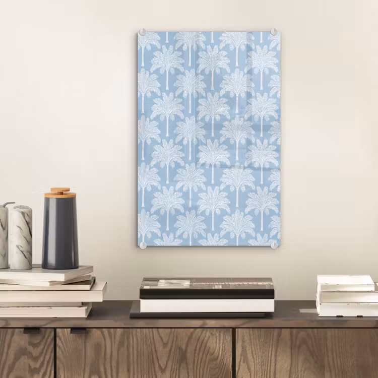 Glas schilderij - Palmboom - Modern - Blauw — 2