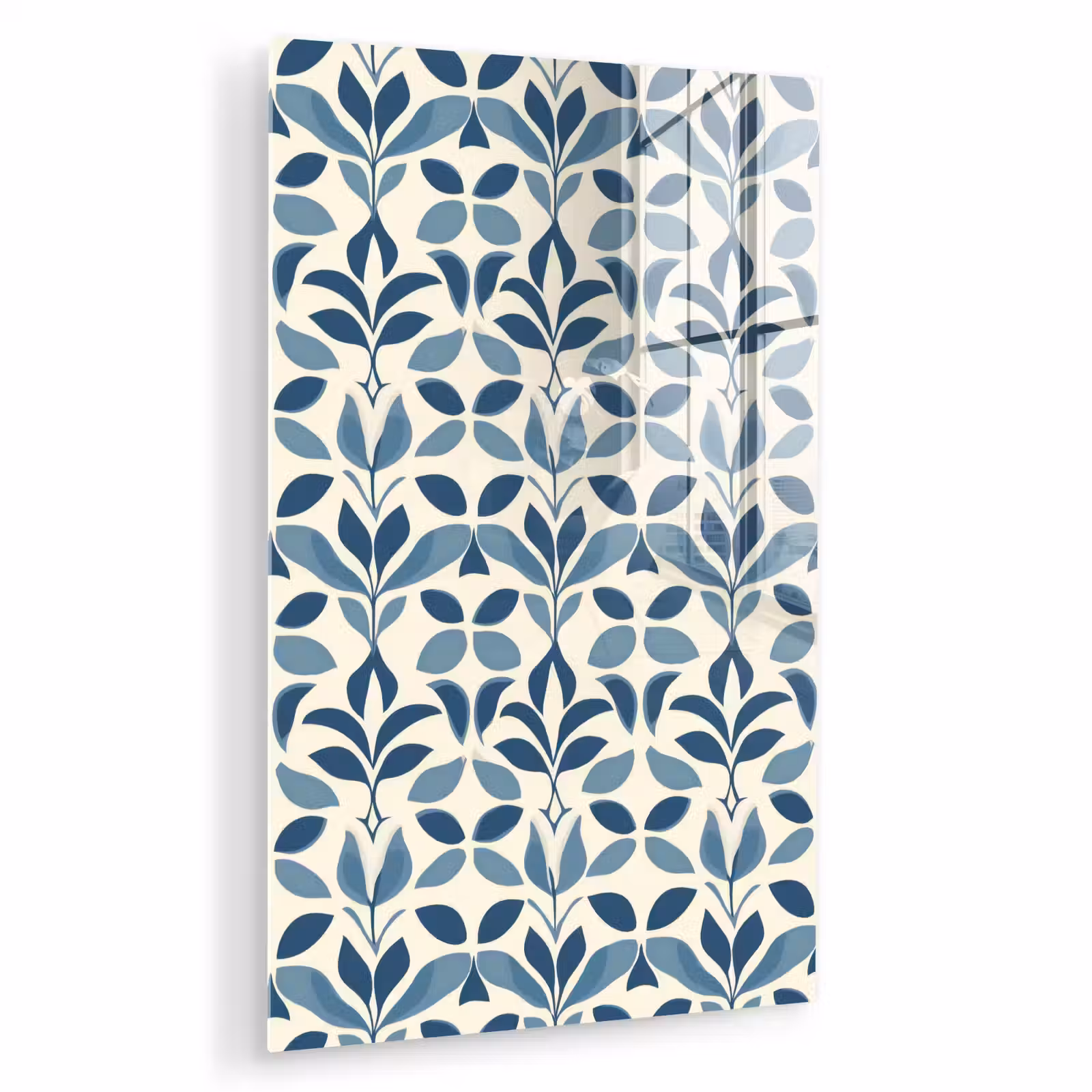 Glas schilderij - Flora - Modern - Blauw — 1