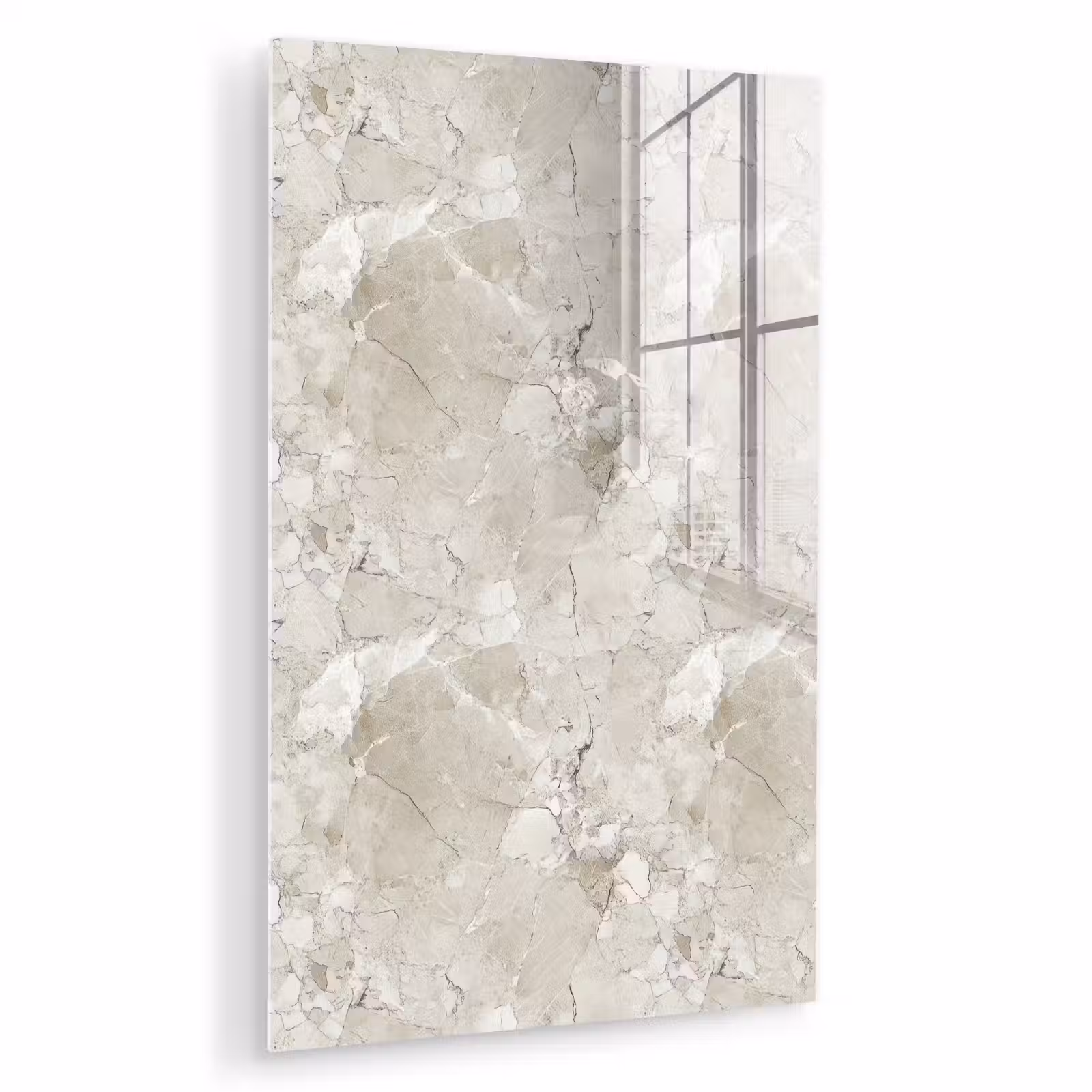 Glas schilderij - Marmer - Grijs - Aders — 1