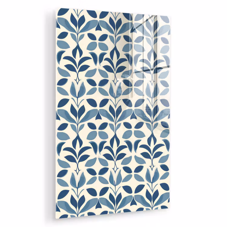 Glas schilderij - Flora - Modern - Blauw — 1