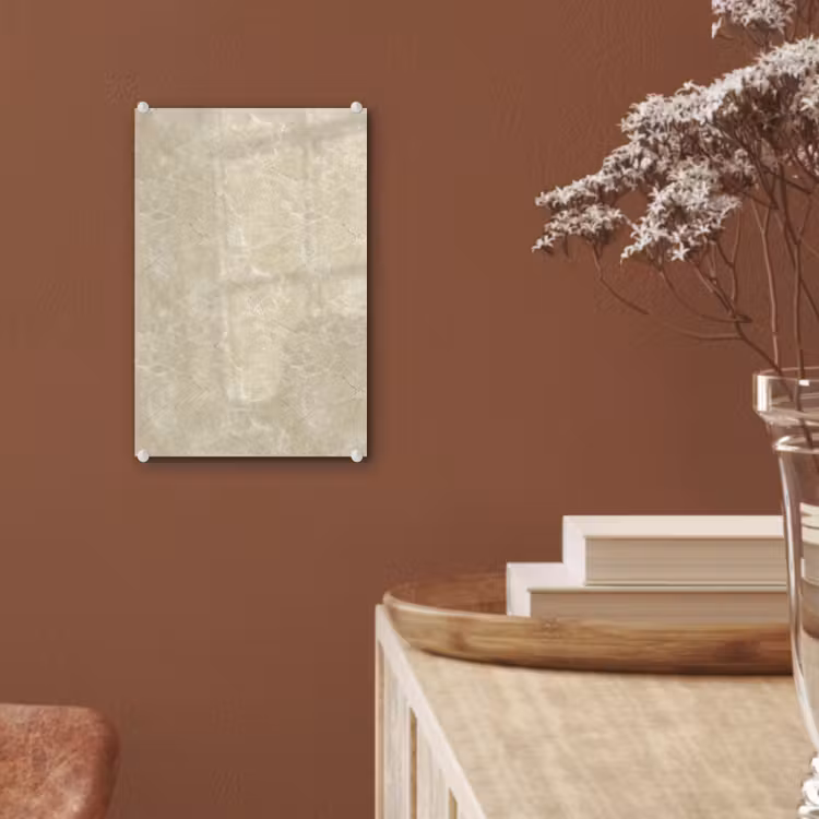 Glas schilderij - Lichtbeige - Marmer - Diffusie adering — 6