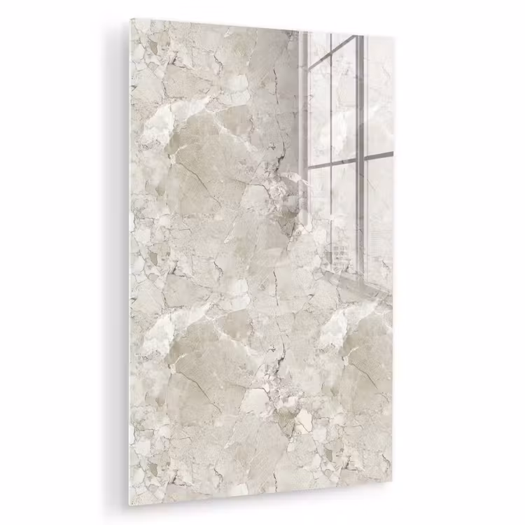 Glas schilderij - Marmer - Grijs - Aders — 1