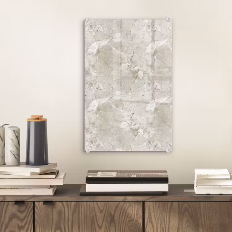 Glas schilderij - Marmer - Grijs - Aders — 2