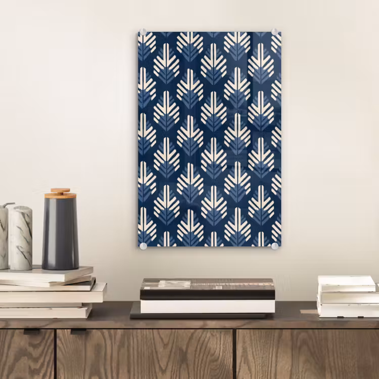 Glas schilderij - Modern - Patroon - Blauw — 2
