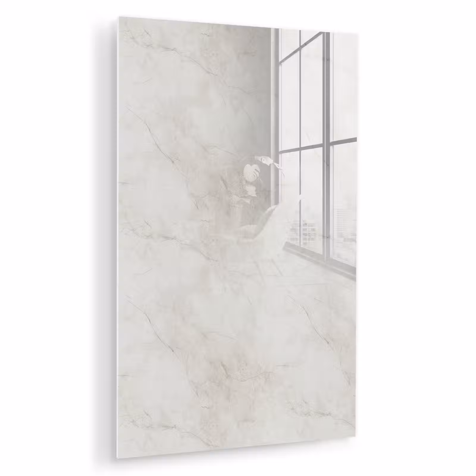 Glas schilderij - Grijs - Marmer - Aders — 1