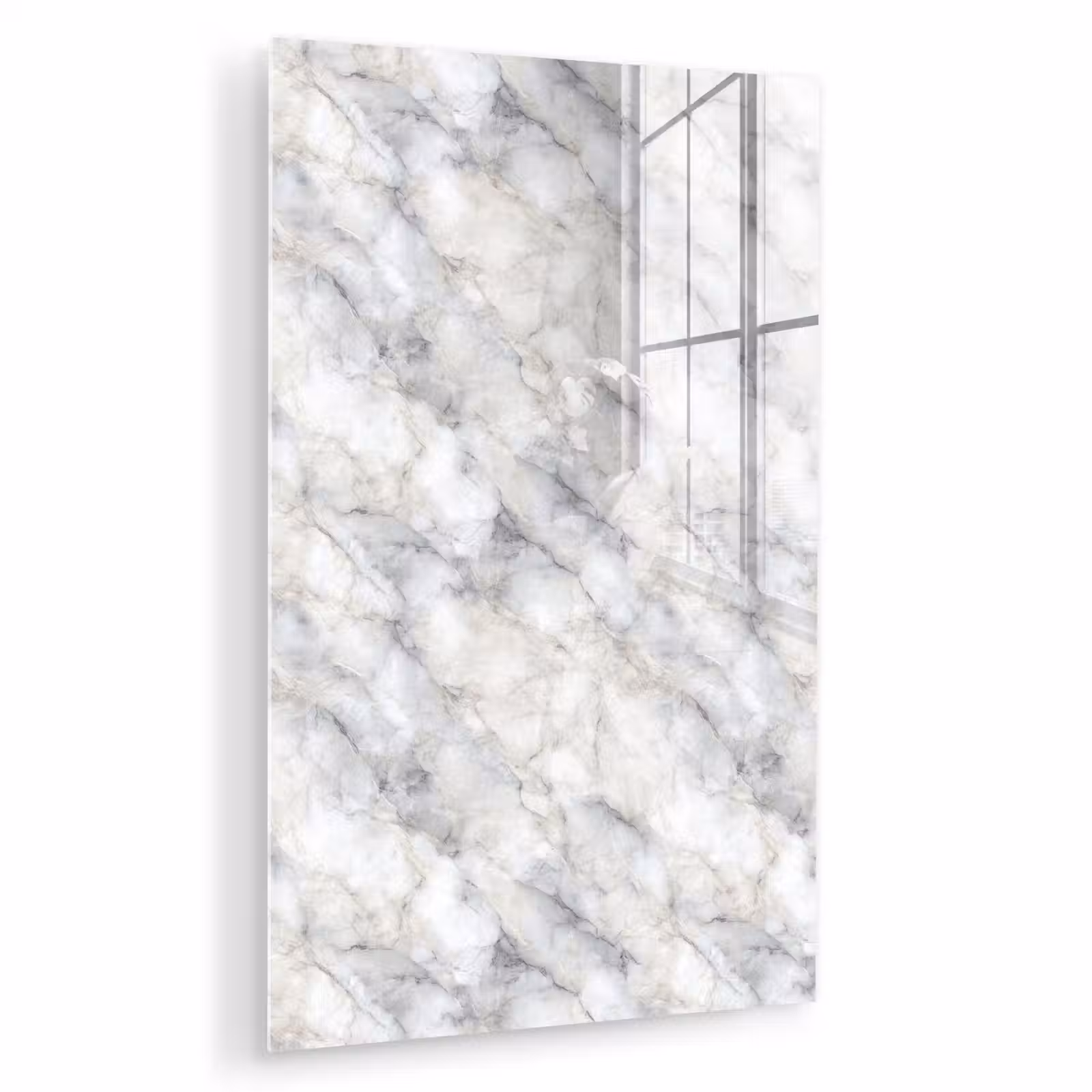 Glas schilderij - Grijs - Marmer - Gedetailleerd — 1