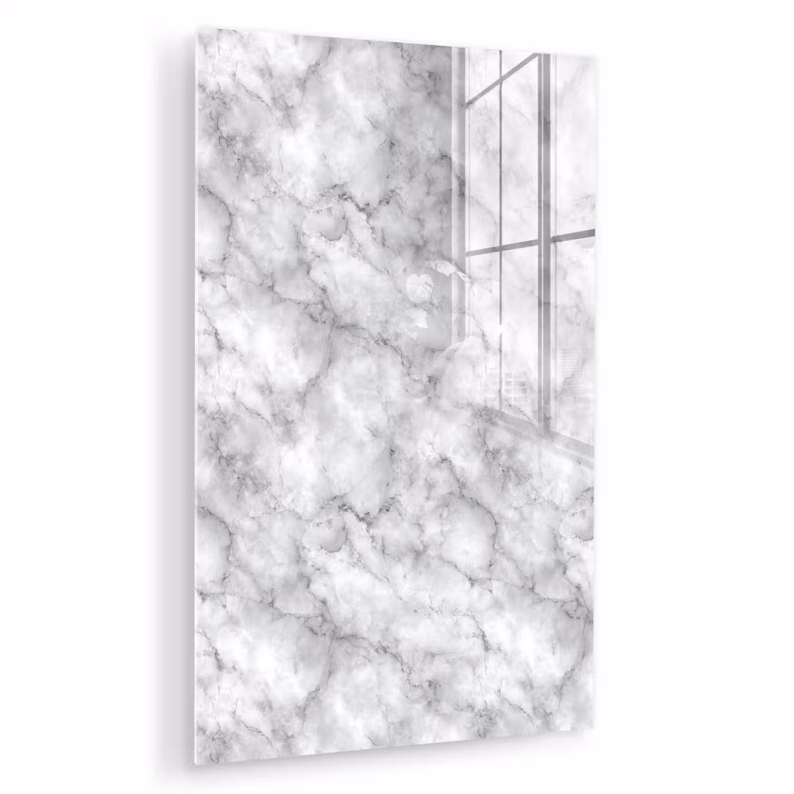 Glas schilderij - Grijs - Marmer - Klassiek - Aders — 1