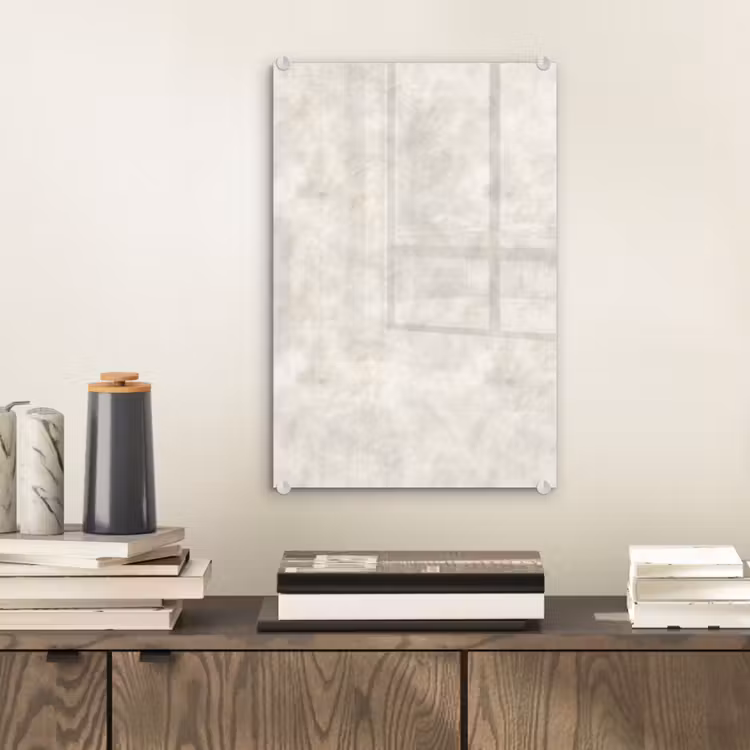 Glas schilderij - Crèmebeige - Marmer - Aders — 2