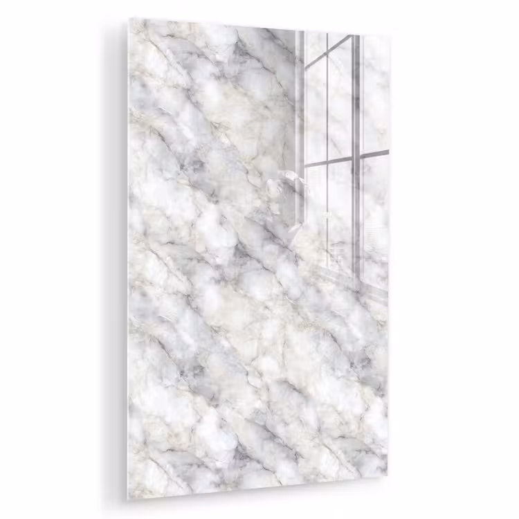 Glas schilderij - Grijs - Marmer - Gedetailleerd — 1