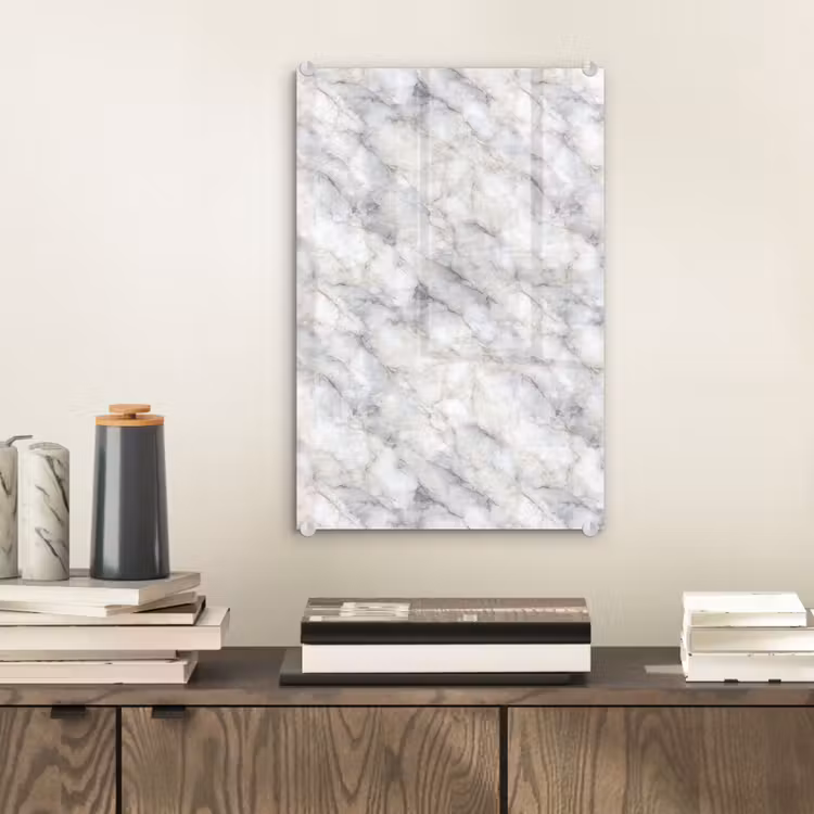 Glas schilderij - Grijs - Marmer - Gedetailleerd — 2