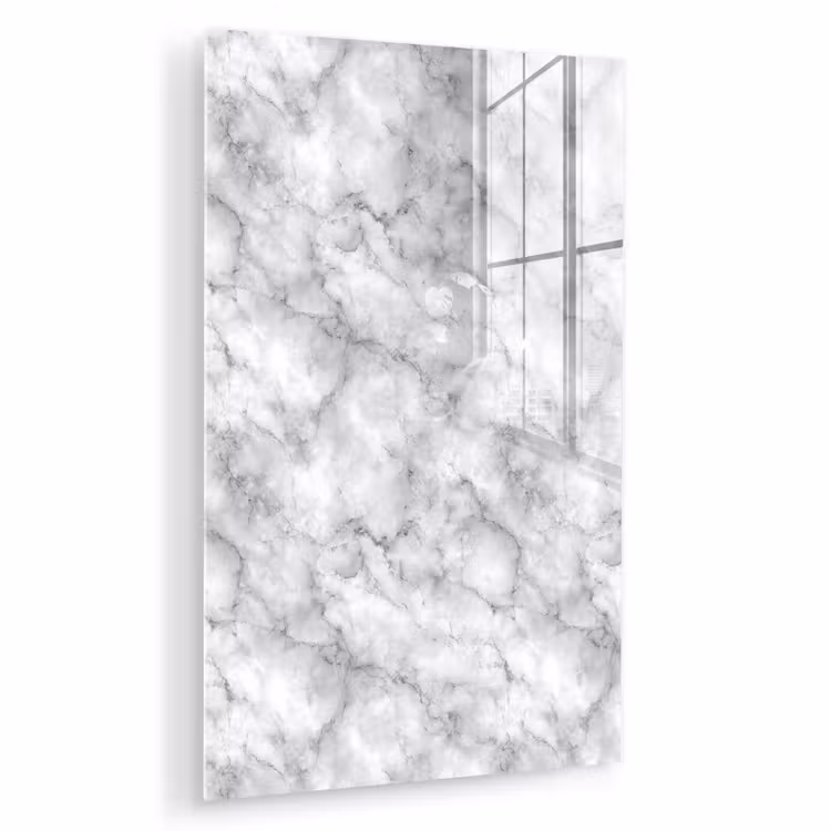 Glas schilderij - Grijs - Marmer - Klassiek - Aders — 1