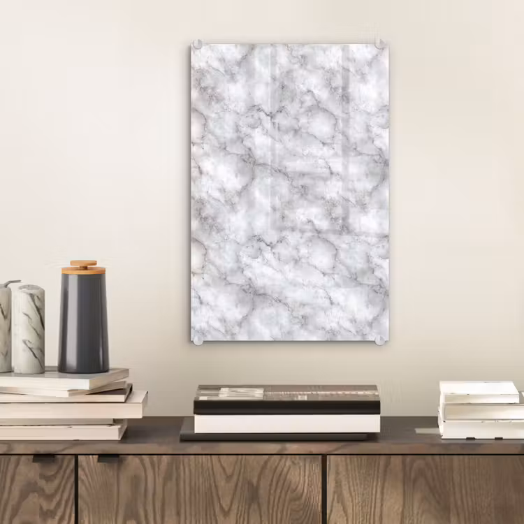 Glas schilderij - Grijs - Marmer - Klassiek - Aders — 2