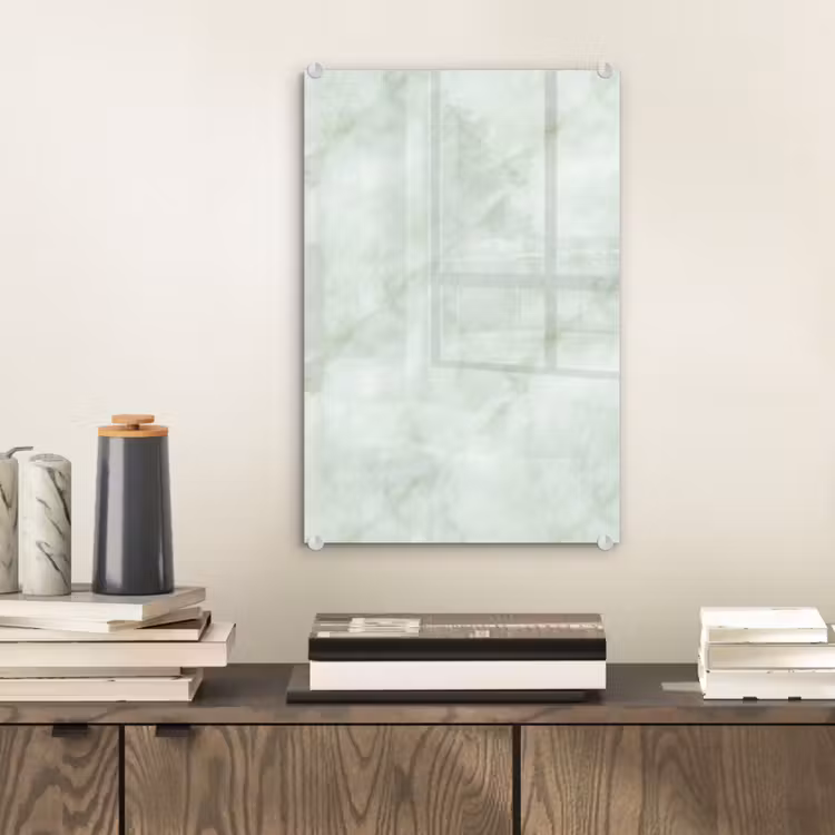 Glas schilderij - Groen - Marmer - Vloeiende aders — 2